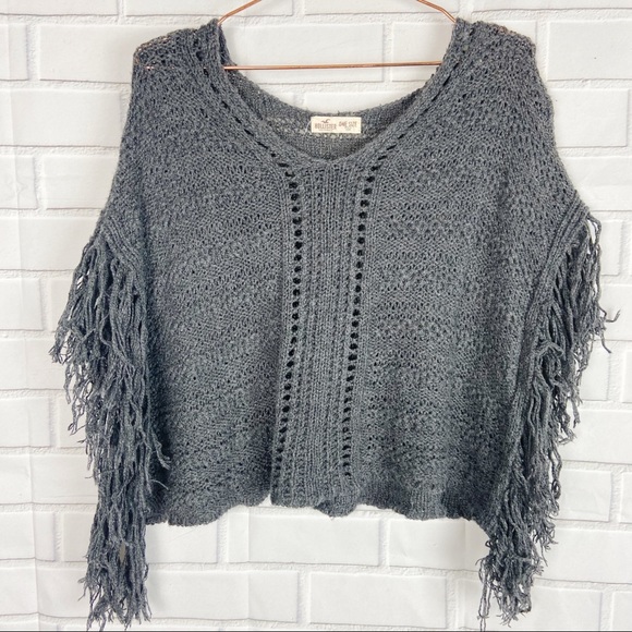 Hollister Tops - Hollister cropped sweater poncho style cover up OS